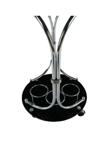 Măsuță de servire VESNA, living, 52x74x45 cm, sticlă/metal crom | MobilaOK