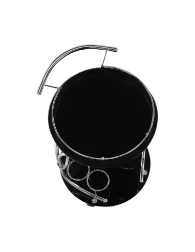 Măsuță de servire VESNA, living, 52x74x45 cm, sticlă/metal crom | MobilaOK