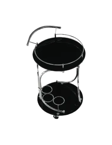 Măsuță de servire VESNA, living, 52x74x45 cm, sticlă/metal crom | MobilaOK