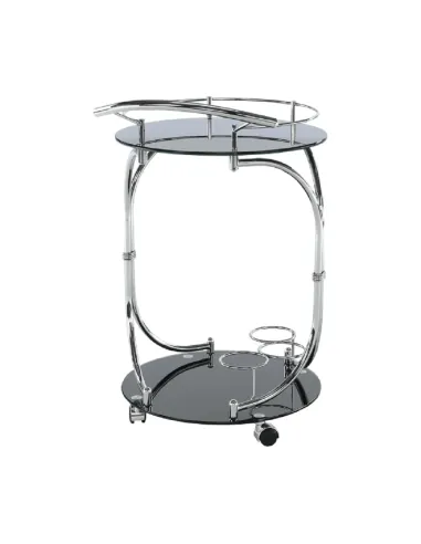 Măsuță de servire VESNA, living, 52x74x45 cm, sticlă/metal crom | MobilaOK