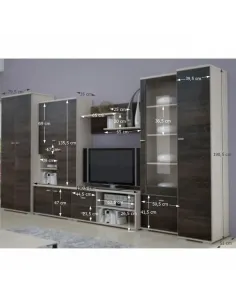 Set Living ARS, living, 370x51x199 cm, PAL melaminat frasin/stejar american | MobilaOK 2