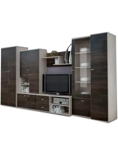 Set Living ARS, living, 370x51x199 cm, PAL melaminat frasin/stejar american | MobilaOK