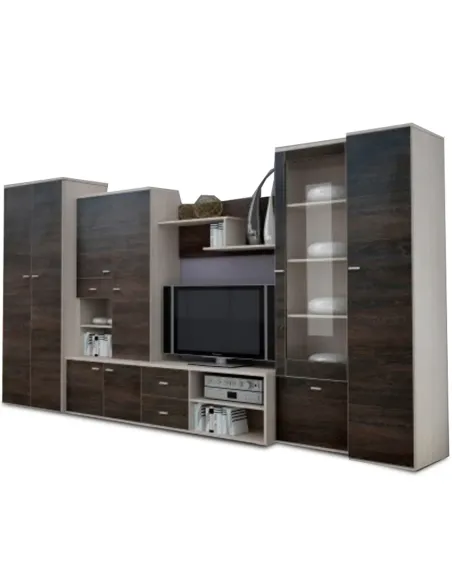 Set Living ARS, living, 370x51x199 cm, PAL melaminat frasin/stejar american | MobilaOK