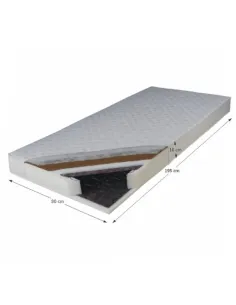 Saltea KOKOS MEDIUM, dormitor, 80x195 cm, arcuri Bonell si fibra de nuca de cocos, KONDELA | MobilaOK 2