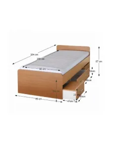 Pat, DUET 80262, dormitor, 90x200 cm, PAL melaminat | MobilaOK 2