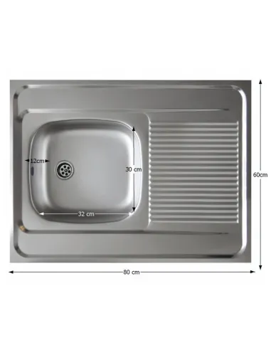 Chiuvetă LAY ON, universală 80x60, inox | MobilaOK