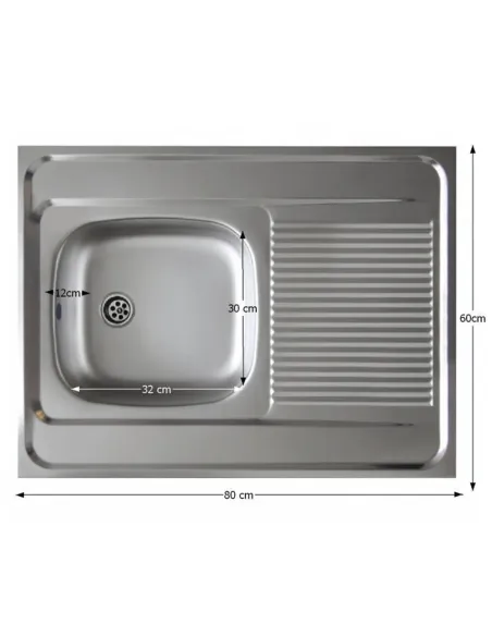 Chiuvetă LAY ON, universală 80x60, inox | MobilaOK