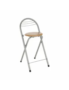 Scaun de bar BOXER, bucătărie/bar, 39x60 cm, metal cu aluminiu și lemn de fag | MobilaOK