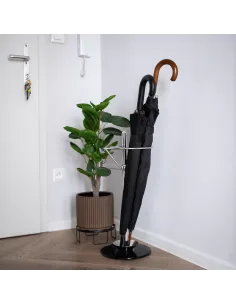 Suport umbrelă, OLDO, terasă/grădină, 26x26x60 cm, metal/sticlă/crom | MobilaOK 2