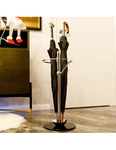 Suport umbrelă, OLDO, terasă/grădină, 26x26x60 cm, metal/sticlă/crom | MobilaOK