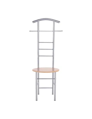 Cuier FRANK, servitor surd cu scaun, hol, 50x46x119 cm, PAL placat fag/argintiu | MobilaOK
