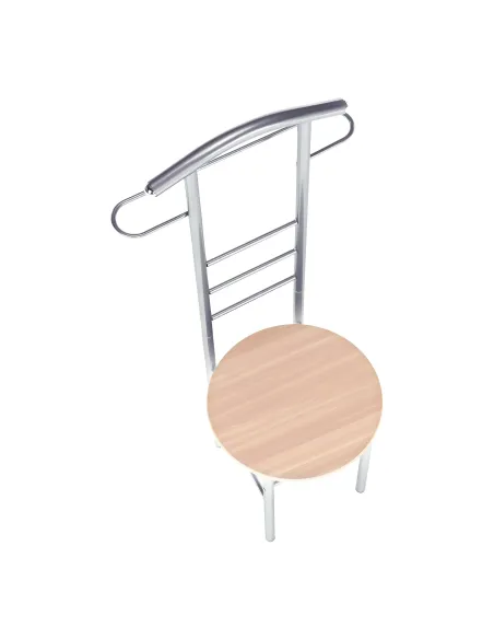 Cuier FRANK, servitor surd cu scaun, hol, 50x46x119 cm, PAL placat fag/argintiu | MobilaOK