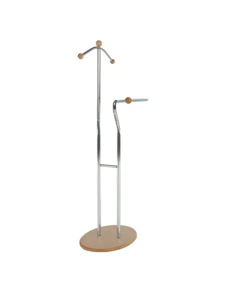 Cuier ELO, living/hol, 46x30x110 cm, MDF placat fag/metal crom | MobilaOK