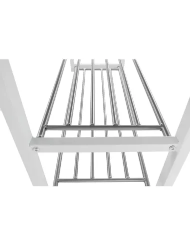 Bancă cu rafturi LANGELLA, hol/dormitor, 81x49x31 cm, PAL, textil, metal | MobilaOK