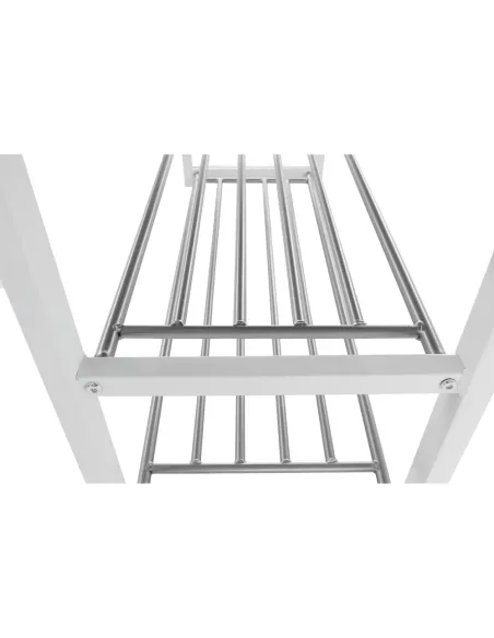 Bancă cu rafturi LANGELLA, hol/dormitor, 81x49x31 cm, PAL, textil, metal | MobilaOK