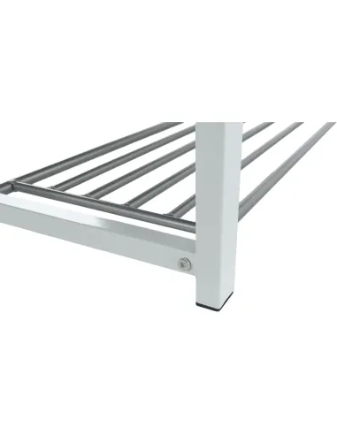 Bancă cu rafturi LANGELLA, hol/dormitor, 81x49x31 cm, PAL, textil, metal | MobilaOK