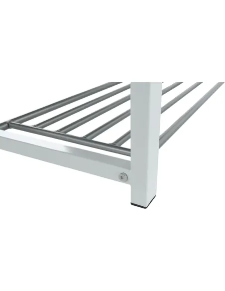 Bancă cu rafturi LANGELLA, hol/dormitor, 81x49x31 cm, PAL, textil, metal | MobilaOK