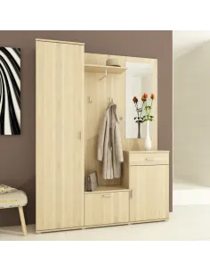 Ansamblu hol AMALIA, hol, 144x188x29 cm, PAL melaminat stejar sonoma | MobilaOK 2