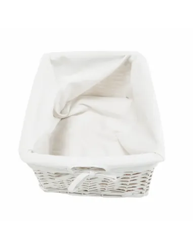 Comodă RAFAELLO 9 dormitor/hol, 94x76x37 cm, lemn/răchită/textil, alb | MobilaOK