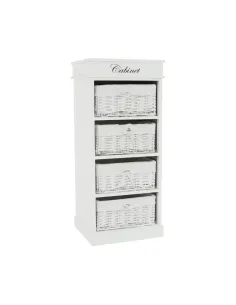 Comodă BLANCO dormitor/hol 45x104x40 cm PAL, răchită, textil | MobilaOK