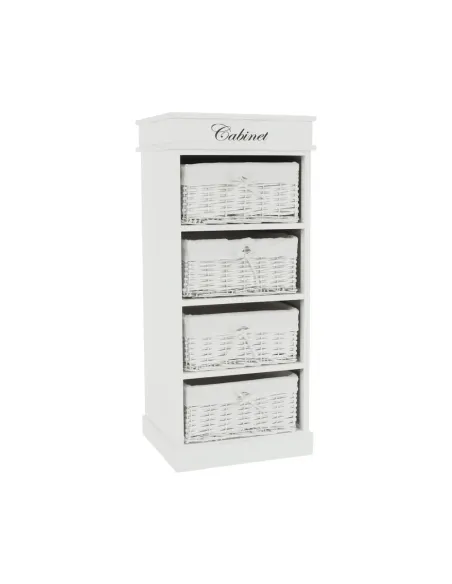 Comodă BLANCO dormitor/hol 45x104x40 cm PAL, răchită, textil | MobilaOK