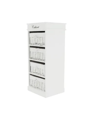 Comodă BLANCO dormitor/hol 45x104x40 cm PAL, răchită, textil | MobilaOK