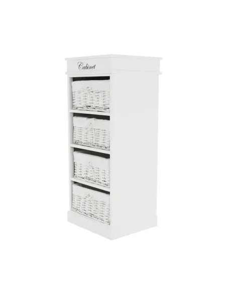 Comodă BLANCO dormitor/hol 45x104x40 cm PAL, răchită, textil | MobilaOK