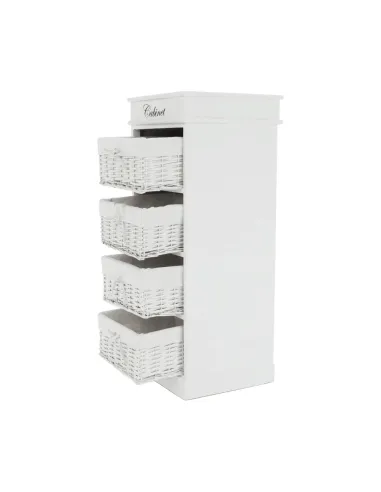 Comodă BLANCO dormitor/hol 45x104x40 cm PAL, răchită, textil | MobilaOK