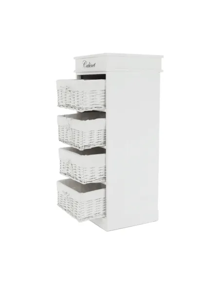 Comodă BLANCO dormitor/hol 45x104x40 cm PAL, răchită, textil | MobilaOK