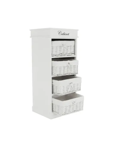 Comodă BLANCO dormitor/hol 45x104x40 cm PAL, răchită, textil | MobilaOK