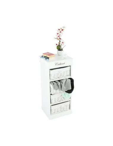 Comodă BLANCO dormitor/hol 45x104x40 cm PAL, răchită, textil | MobilaOK