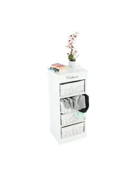 Comodă BLANCO dormitor/hol 45x104x40 cm PAL, răchită, textil | MobilaOK