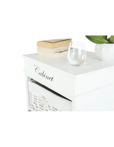 Comodă BLANCO dormitor/hol 45x104x40 cm PAL, răchită, textil | MobilaOK