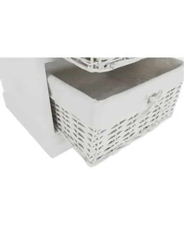 Comodă BLANCO dormitor/hol 45x104x40 cm PAL, răchită, textil | MobilaOK