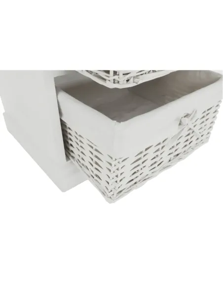 Comodă BLANCO dormitor/hol 45x104x40 cm PAL, răchită, textil | MobilaOK