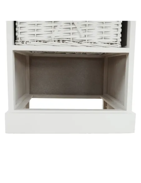 Comodă BLANCO dormitor/hol 45x104x40 cm PAL, răchită, textil | MobilaOK
