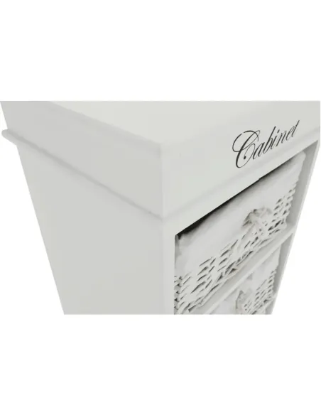 Comodă BLANCO dormitor/hol 45x104x40 cm PAL, răchită, textil | MobilaOK