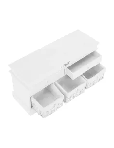 Bancă BLANCO SY1232 pentru hol/dormitor, 100x50x35 cm, Lemn/Răchită/Textil | MobilaOK 2