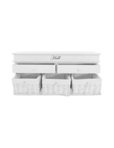 Bancă BLANCO SY1232 pentru hol/dormitor, 100x50x35 cm, Lemn/Răchită/Textil | MobilaOK