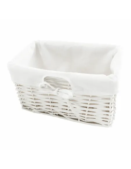 Cuier BLANCO cu 3 Coșuri Răchită, pentru hol/antreu, 100x40x20 cm, PAL alb | MobilaOK