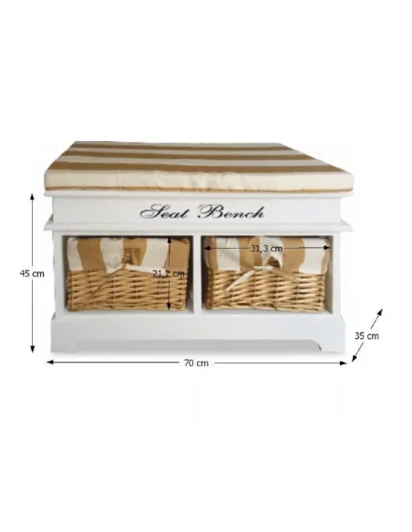 Bancă, SEAT BENCH 4, hol/dormitor, 70x45x35 cm, PAL, KONDELA | MobilaOK