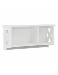 Raft suspendat, RAFAELLO, bucătărie baie hol, 55x25x17 cm, Lemn și răchită | MobilaOK
