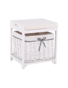 Bancută RUBY1 pentru hol, 40x45x34 cm, Lemn și Răchită | MobilaOK