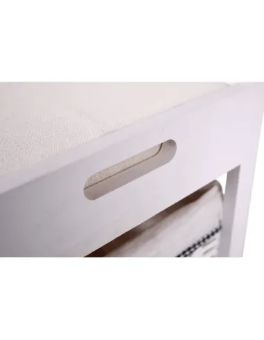 Bancută RUBY1 pentru hol, 40x45x34 cm, Lemn și Răchită | MobilaOK