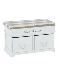 Bancă SEAT BENCH 1 NEW, hol/dormitor, 70x45x35 cm, Lemn, alb/maro | MobilaOK