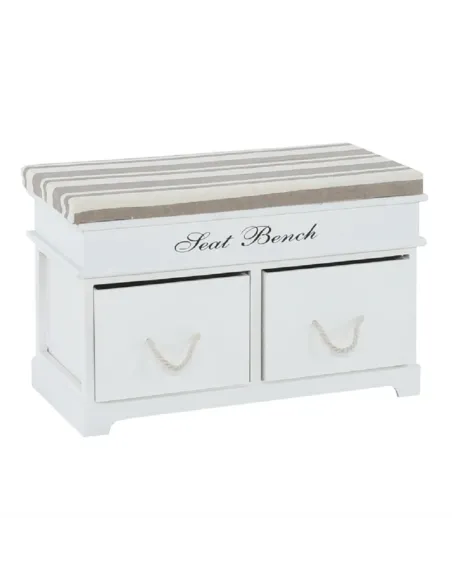 Bancă SEAT BENCH 1 NEW, hol/dormitor, 70x45x35 cm, Lemn, alb/maro | MobilaOK