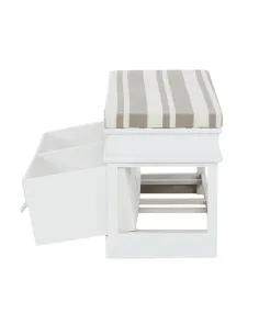 Bancă SEAT BENCH 1 NEW, hol/dormitor, 70x45x35 cm, Lemn, alb/maro | MobilaOK 2