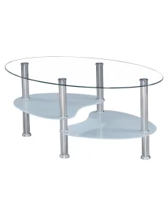 Măsuță de cafea WAVE NEW living 90x55x41 cm oțel/sticlă | MobilaOK