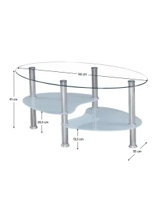 Măsuță de cafea WAVE NEW living 90x55x41 cm oțel/sticlă | MobilaOK 2