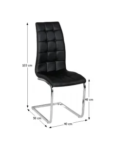 Scaun bucătărie DULCIA, piele ecologică/crom, 40x103x58 cm | MobilaOK 2